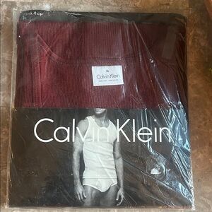 NEW CK classic rib tank top burgundy